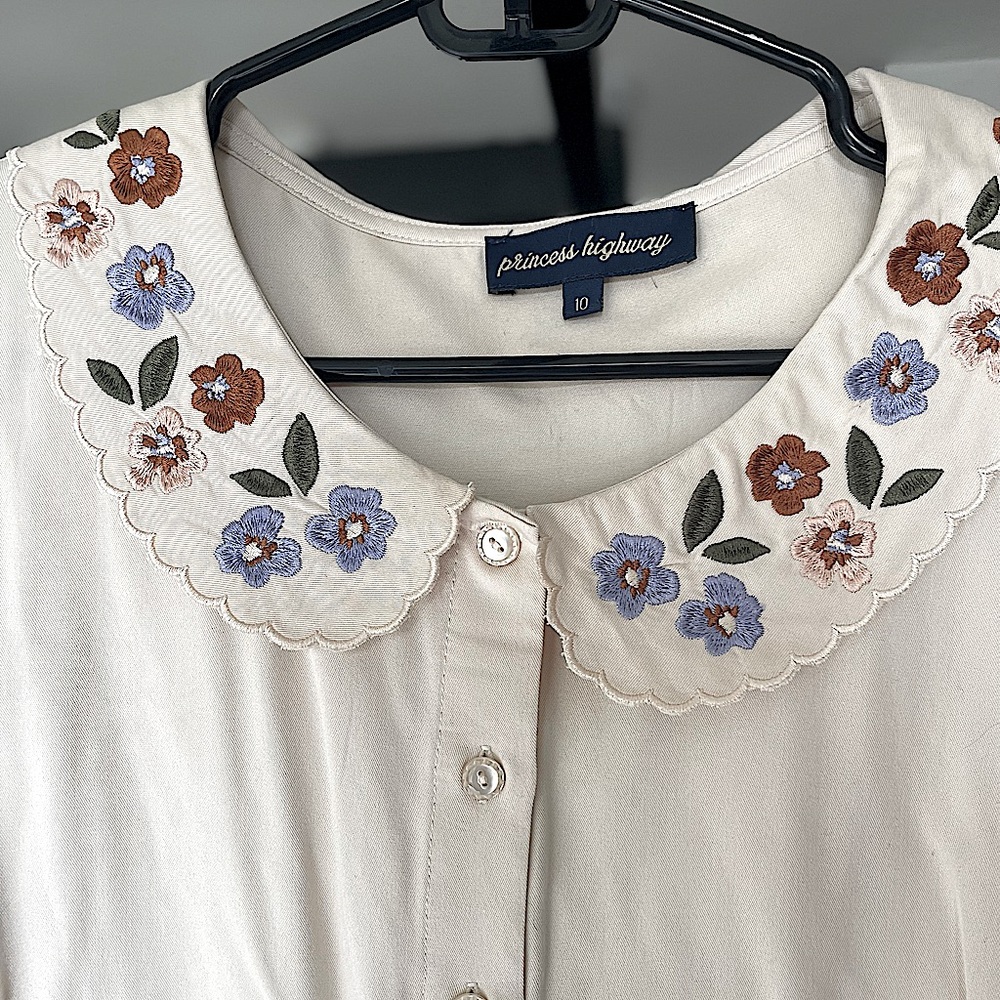 🌾 Princess Highway Embroidered Scallop Collar Blouse 🌾 Cottagecore 🌾 US6 AU10